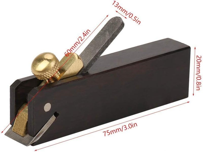 LIXINDEE Mini Wood Planer Hand Tool, Pocket Plane, Tiny Ebony Plane for Wood,Small Hand Plane Wood Planer Woodcraft Tool, Perfect for Woodworking, Trimming, Surface Smoothing (C Plane) - Image 2